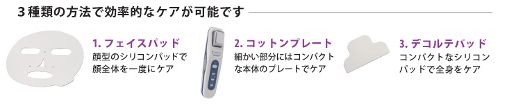 3種類の方法で効率的なケアが可能です