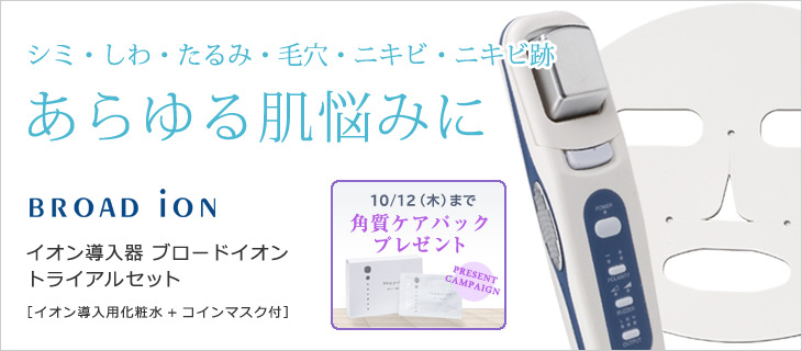 10/12まで特典付　イオン導入器ブロードイオン　トライアルセット［美顔器］
